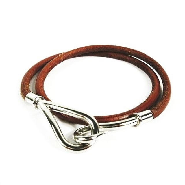 エルメス HERMES ジャンボ チョーカー 2連 ブレスレット レザー AA