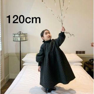 ころもち様専用　キルトのロングワンピース　ブラック120cm (ワンピース)