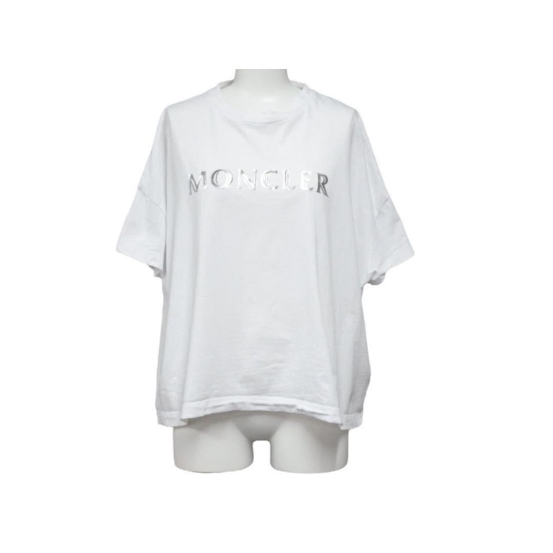 MONCLER モンクレール GIROCOLLO 半袖Ｔシャツ ホワイト クロップド トップス ロゴ 8C70410V8094 サイズS  44401