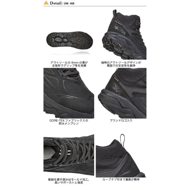 HOKA ONE ONE(ホカオネオネ)のHOKA CHALLENGER MID GTX WIDE 1106523 BLK メンズの靴/シューズ(スニーカー)の商品写真