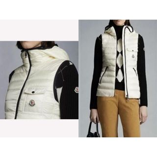 MONCLER - 極美品 モンクレール ダウンベスト ホワイト 白 サイズ0