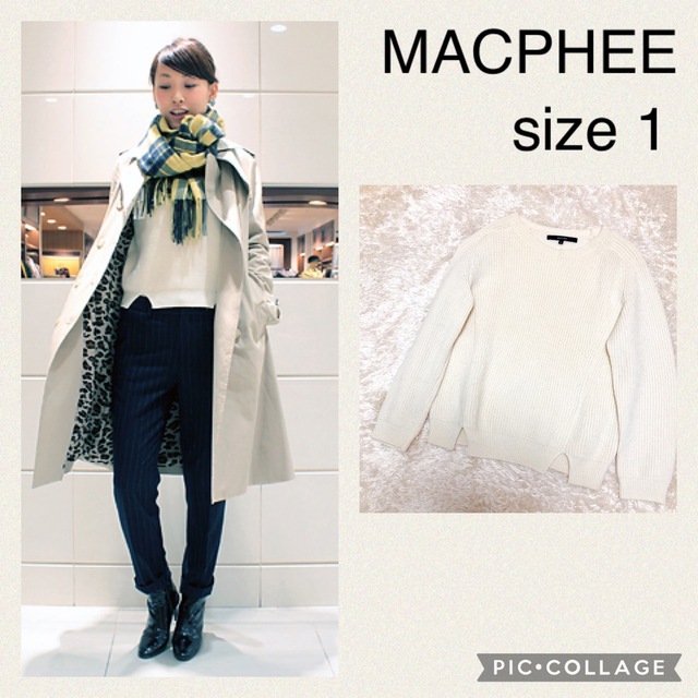 MACPHEE(マカフィー)のMACPHEE  TOMORROWLANDニットウール　1  （S ）白 レディースのトップス(ニット/セーター)の商品写真