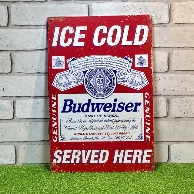 バドワイザー Budweiser アメリカ ビール ブリキ看板 センソユニコ &,E YCIA MILANO ベスト