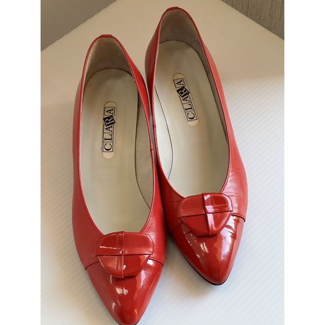 本日限定お値下げ✨パンプス  レディース  赤  24㎝EEサイズ レディースの靴/シューズ(ハイヒール/パンプス)の商品写真