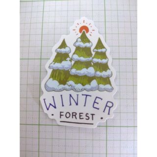 【1088】WINTER Forest 冬の森 雪 防水ステッカー(その他)