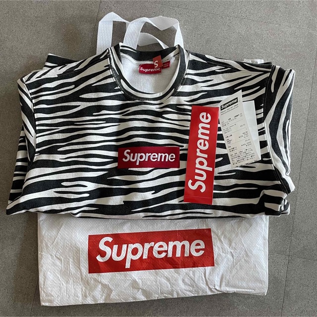 スウェットsupreme box logo crewneck zebra M 新品未使用