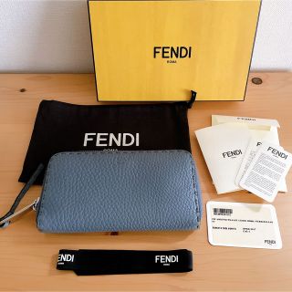 フェンディ(FENDI)のFENDI セレリア ジップアラウンドファスナ ウォレット 長財布 ライトブルー(財布)