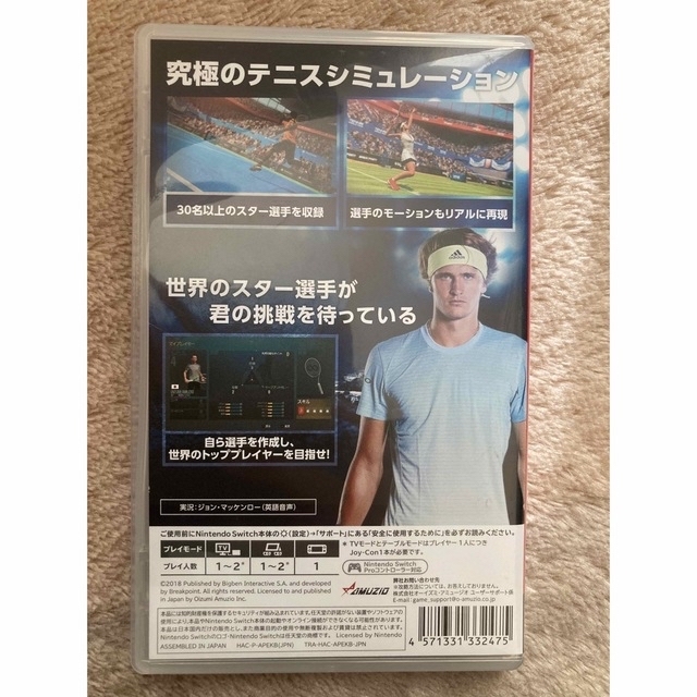 テニス　ワールドツアー エンタメ/ホビーのゲームソフト/ゲーム機本体(家庭用ゲームソフト)の商品写真