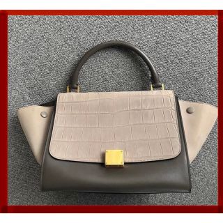 セリーヌ(celine)のセリーヌ　トラペーズ　2way　ショルダーバッグ　ハンドバッグ　クロコ　型押し(ショルダーバッグ)