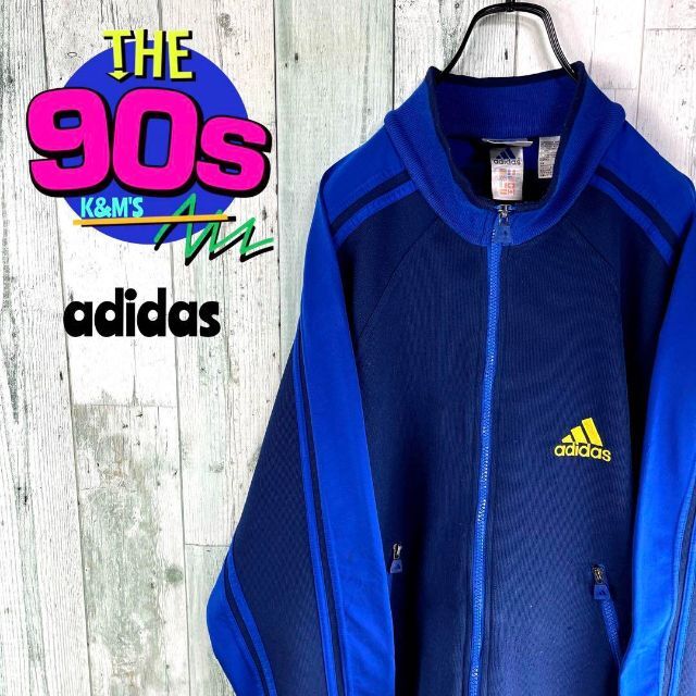 90's adidas アディダス　万国旗タグ　ロゴ刺繍　トラックジャケット