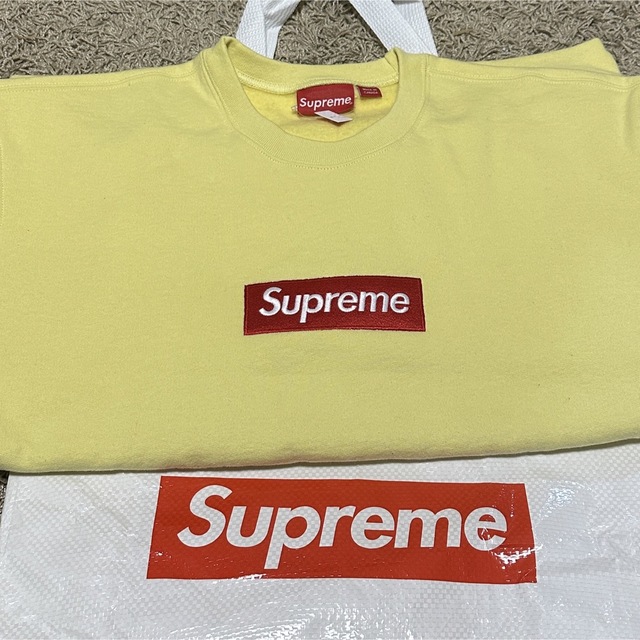 シュプリーム Supreme Box Logo Crewneck L 黄色