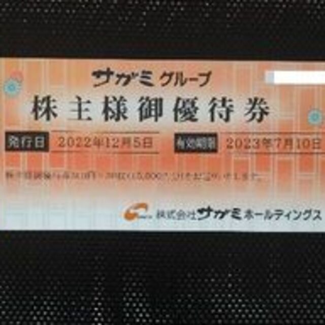 チケットサガミ株主優待15000円分