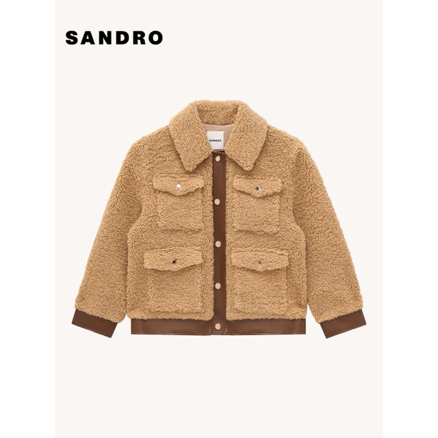 Sandro(サンドロ)の❤️Sandro22 新作新品　キャメル　コート　ジャケット　　オシャレ　上品 レディースのジャケット/アウター(毛皮/ファーコート)の商品写真