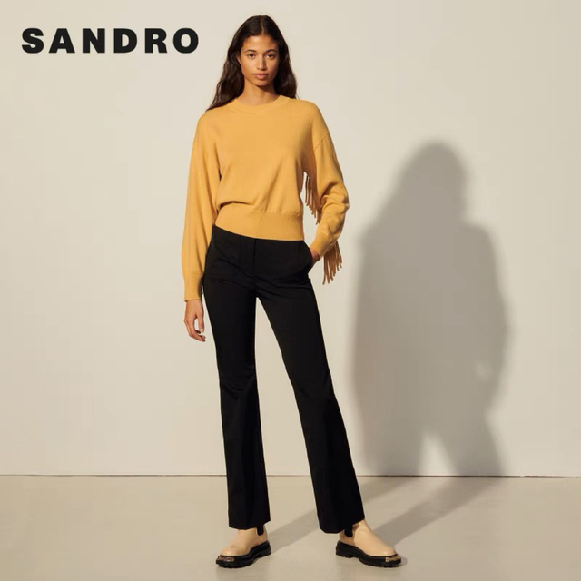 Sandro(サンドロ)の❤️Sandro22 新作新品　キャメル　ウール　ニットセーター　オシャレ　上品 レディースのトップス(ニット/セーター)の商品写真