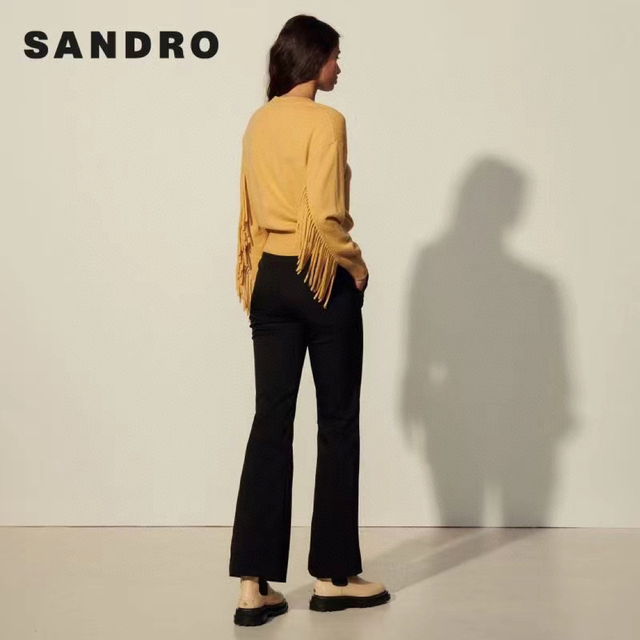 Sandro(サンドロ)の❤️Sandro22 新作新品　キャメル　ウール　ニットセーター　オシャレ　上品 レディースのトップス(ニット/セーター)の商品写真