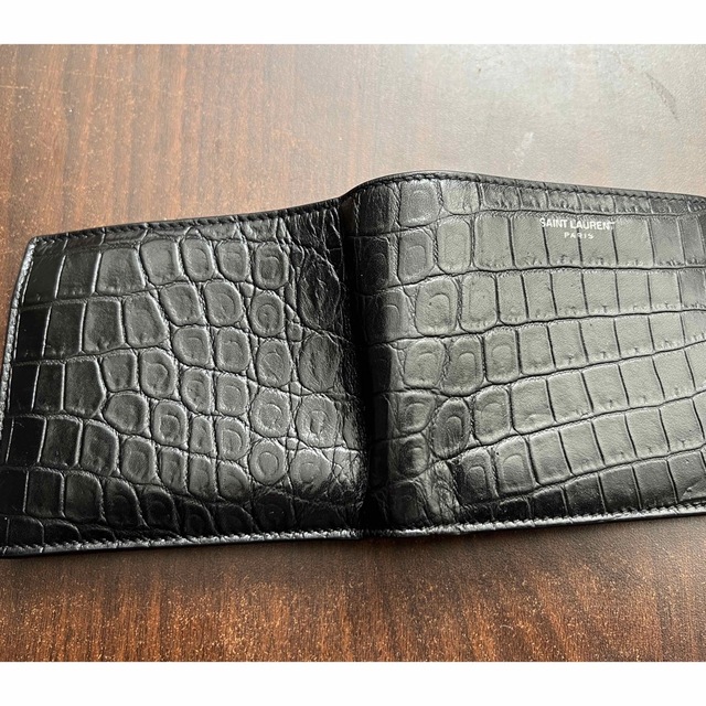 Saint Laurent - サンローラン 2つ折り財布 クロコ型押しの通販 by