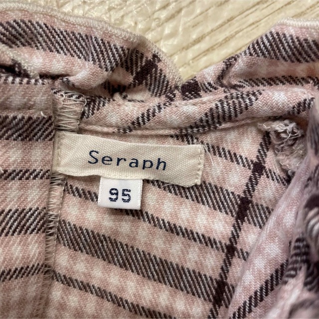 Seraph(セラフ)のセラフ　チェックシャツ　ピンク×ブラウン　95cm キッズ/ベビー/マタニティのキッズ服女の子用(90cm~)(ブラウス)の商品写真