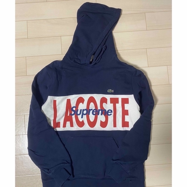 【新品、Mサイズ】 Supreme / LACOSTE パーカー ネイビー