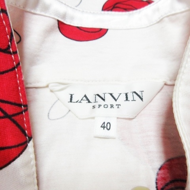 LANVIN(ランバン)のランバン スポーツ カットソー 長袖 ストレッチ ローズ 花柄 ゴルフ 40 赤 スポーツ/アウトドアのゴルフ(ウエア)の商品写真