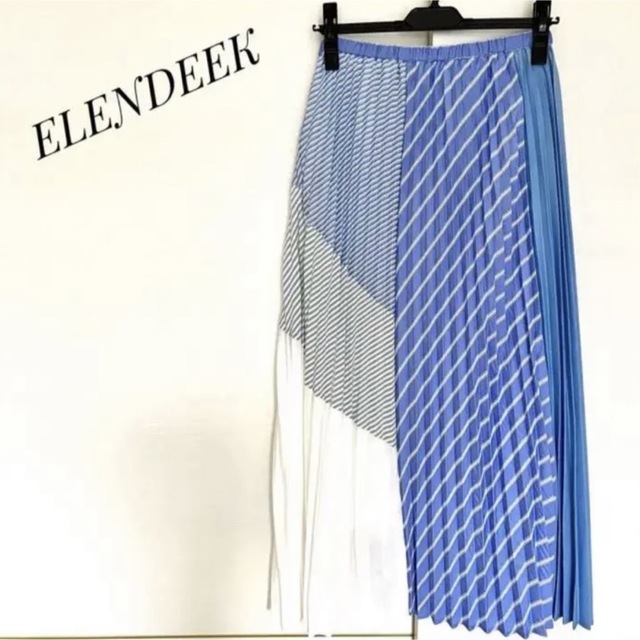 新品✨ELENDEEK  ストライプ パリエーション プリーツ スカート 01