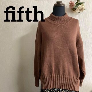 フィフス(fifth)の【即納】ハイネックニット fifthリブニットセーター ブラウン 茶色 ゆったり(ニット/セーター)