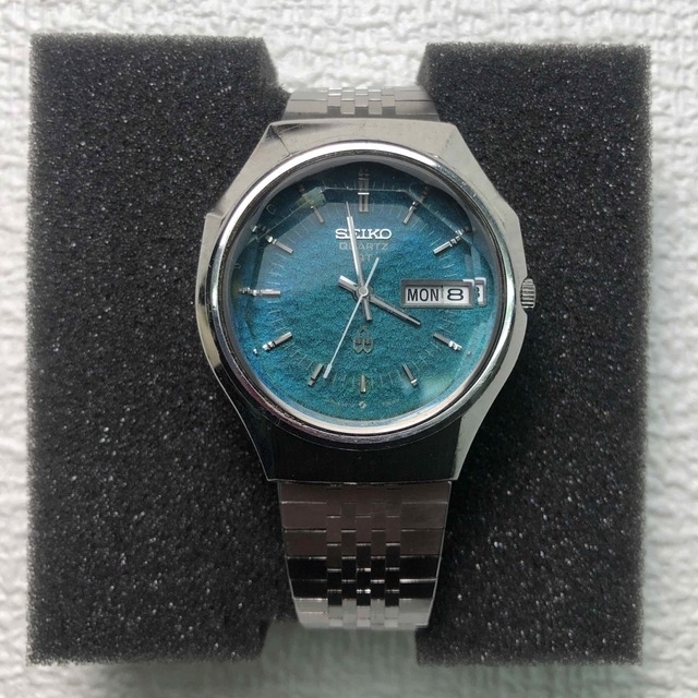 『3年保証』 - SEIKO SEIKO カットガラス青ブルー QUARTZ QT 3803-7080 腕時計(アナログ)