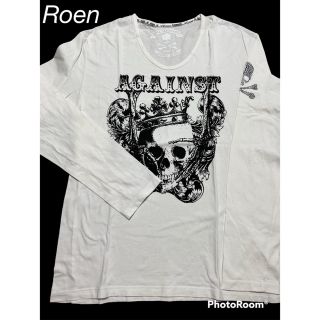 ロエン(Roen)のロエン　Roen  ロンT  カットソー　L LL  長袖　白　トップス(Tシャツ/カットソー(七分/長袖))