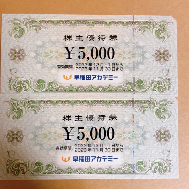 早稲田アカデミー　株主優待　10000円