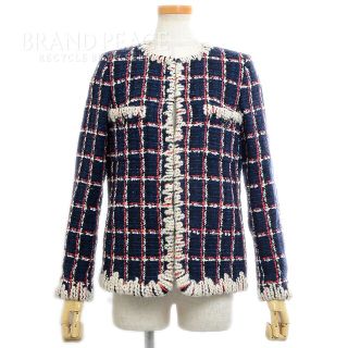 シャネル ノーカラージャケット(レディース)(レッド/赤色系)の通販