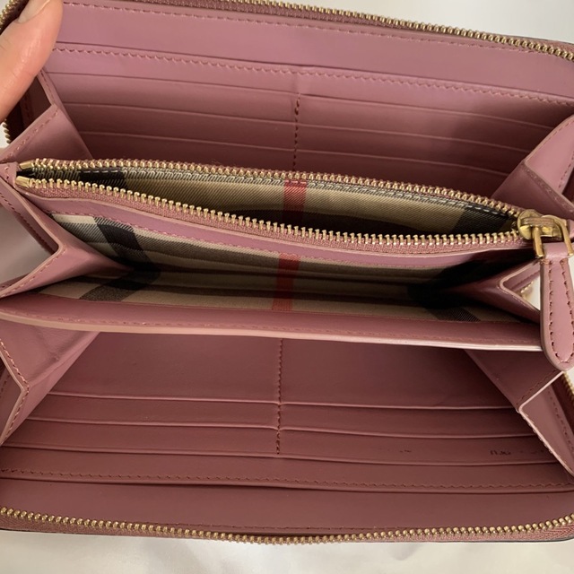 バーバリー Burberry 長財布 ピンク ブラック ヴィンテージ 年代物 メンズのファッション小物(長財布)の商品写真
