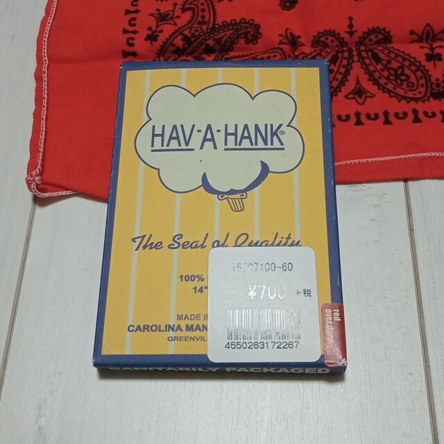 HAV-A-HANK(ハバハンク)のバンダナ　ポケットチーフ　レッド メンズのファッション小物(ハンカチ/ポケットチーフ)の商品写真