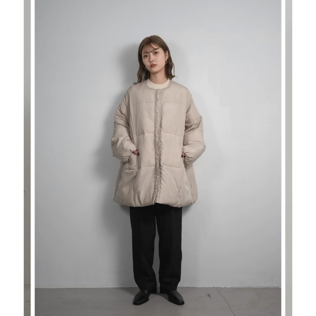 TODAYFUL(トゥデイフル)のAmiur fiber down no collar blouson beige メンズのジャケット/アウター(ダウンジャケット)の商品写真