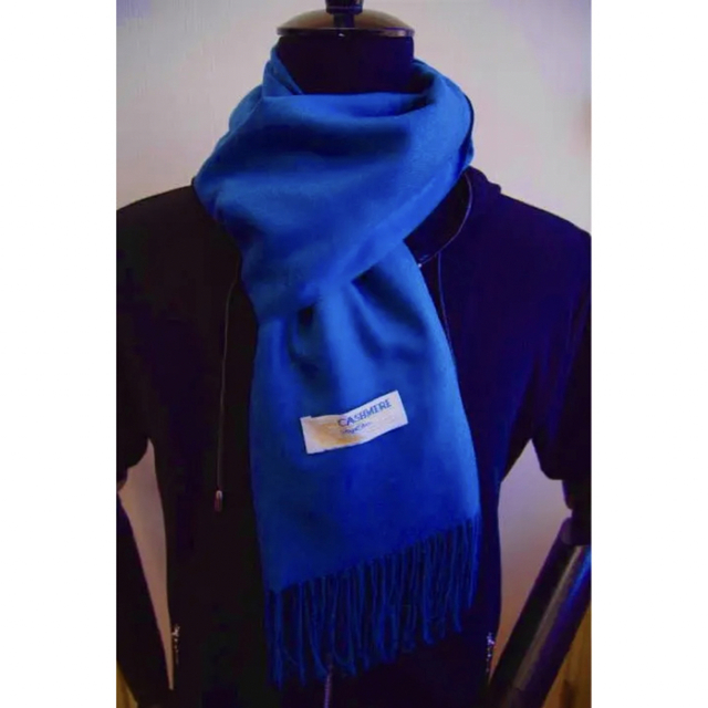 カシミア100%MEN'Sロイヤルブルー メンズのファッション小物(マフラー)の商品写真
