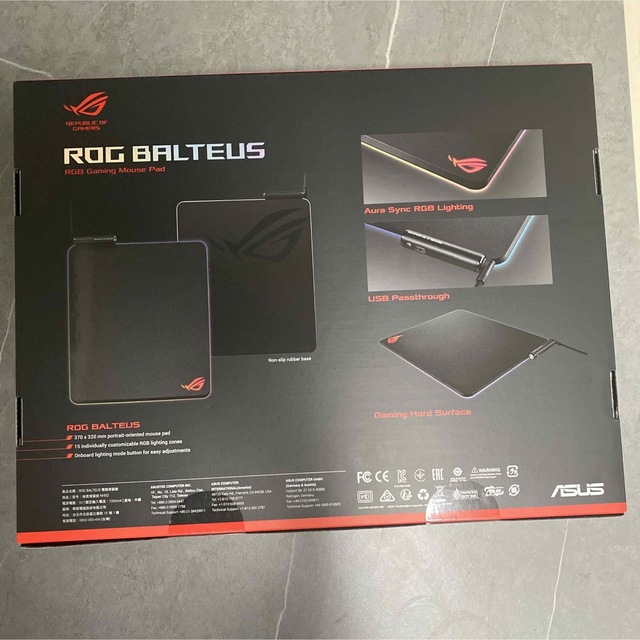 ASUS(エイスース)のASUS ROG Balteus Qi ゲーミングマウスパッド ワイヤレス充電 スマホ/家電/カメラのPC/タブレット(PC周辺機器)の商品写真