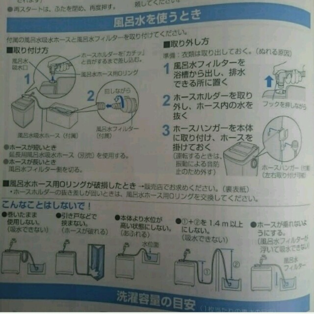 Panasonic(パナソニック)の❤kina様専用❤Panasonic洗濯機お風呂吸水 スマホ/家電/カメラの生活家電(洗濯機)の商品写真