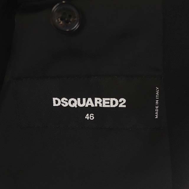 DSQUARED2(ディースクエアード)のディースクエアード レザーカラーライダースジャケット ジップアップ 46 黒 メンズのジャケット/アウター(ライダースジャケット)の商品写真