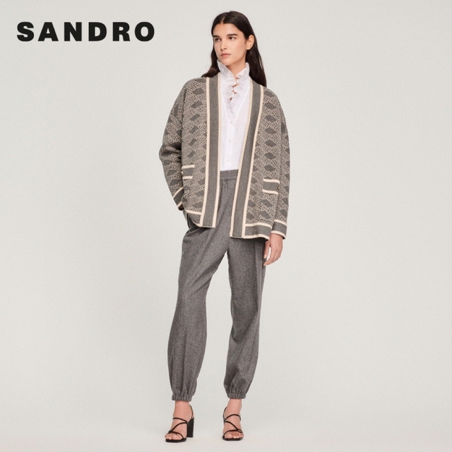 ❤️Sandro 22 新作新品　グレー　ニットカーディガン　セーター　　上品