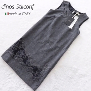 ディノス(dinos)の◇イタリア製 dinos ノースリーブ刺繍ワンピース(ひざ丈ワンピース)
