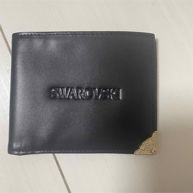 SWAROVSKI(スワロフスキー)のSWAROVSKI スワロフスキー　二つ折り財布　お札入れブラック レディースのファッション小物(財布)の商品写真