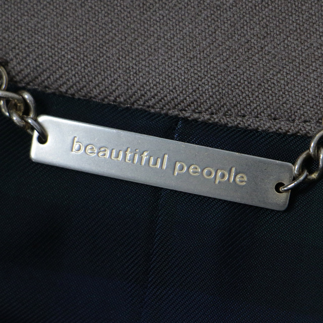 beautiful people(ビューティフルピープル)のbeautiful people ビューティフルピープル コート トレンチコート アウター ブラウン 140 ロング ウール おしゃれ シンプル 無地 【レディース】【中古】 レディースのジャケット/アウター(トレンチコート)の商品写真