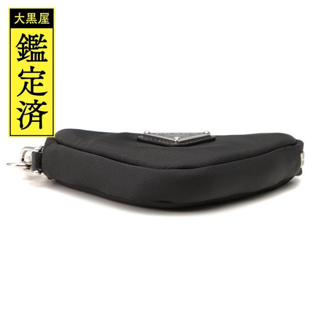 PRADA(プラダ)のプラダ Re Nylon ミニポーチ ブラック ナイロン/レザー【430】 レディースのファッション小物(ポーチ)の商品写真