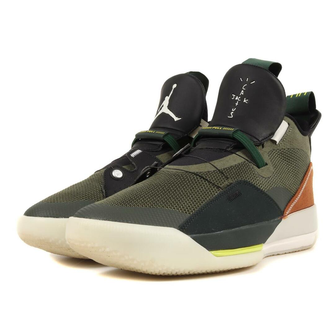 NIKE ナイキ スニーカー TRAVIS SCOTT AIR JORDAN 33 NRG  CD5965-300 19SS アーミーオリーブ セイル US9.5 27.5cm 【メンズ】【美品】【R014】