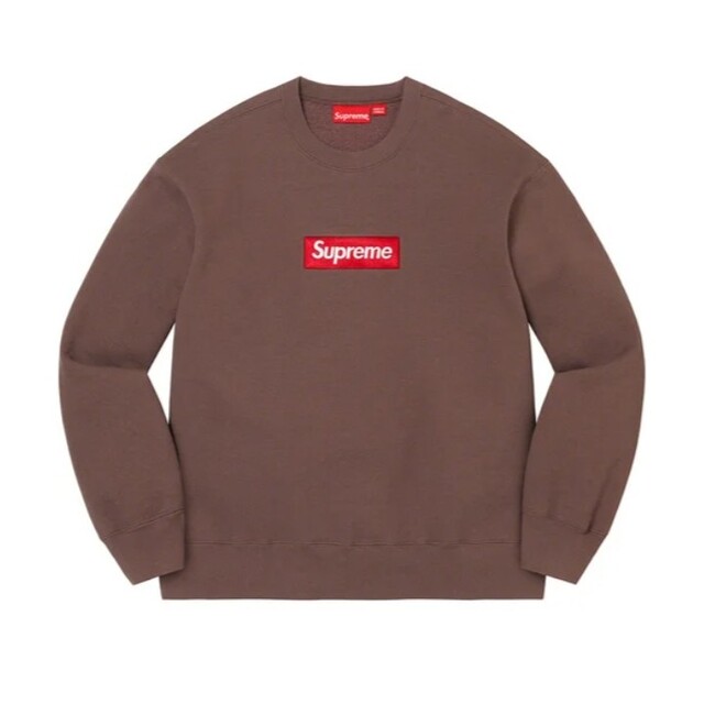 Supreme Box Logo Crewneck ブラウン Lサイズ