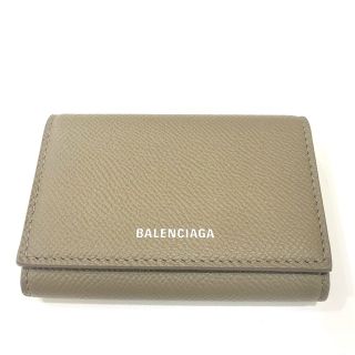 バレンシアガ(Balenciaga)のバレンシアガ BALENCIAGA ヴィル アコーディオン 581099 ロゴ 小物 カードケース レザー ブラウン系 美品(パスケース/IDカードホルダー)