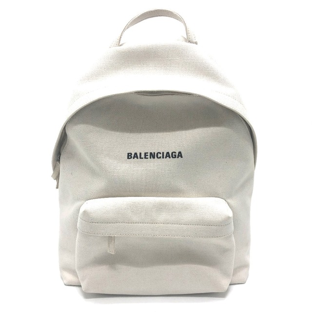 バレンシアガ BALENCIAGA バックパック 552374 ロゴ リュックサック キャンバス ホワイト