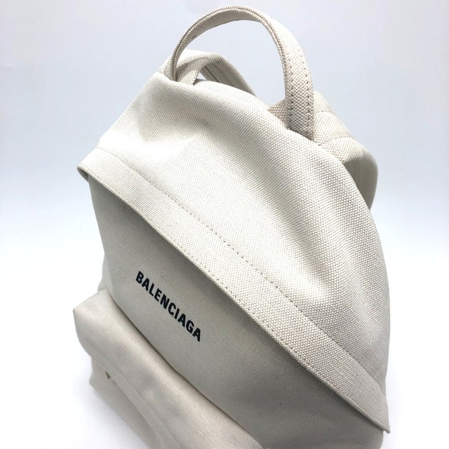 バレンシアガ BALENCIAGA バックパック 552374 ロゴ リュックサック キャンバス ホワイト