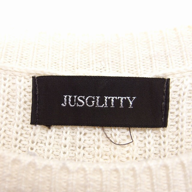 JUSGLITTY(ジャスグリッティー)のジャスグリッティー JUSGLITTY ボーダー ニット セーター 長袖 丸首 レディースのトップス(ニット/セーター)の商品写真