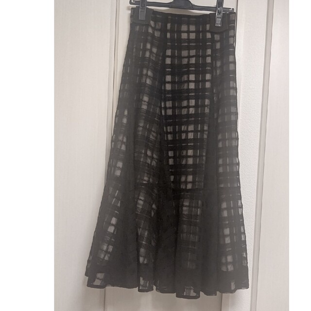 JUSGLITTY(ジャスグリッティー)のJUSGLITTYチェック刺しゅうスカート　Mサイズ レディースのスカート(ロングスカート)の商品写真