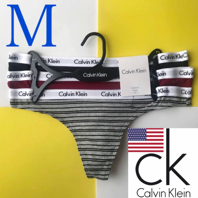 Calvin Klein - レア 下着 USA カルバンクライン cK Tショーツ 3枚 Mの 