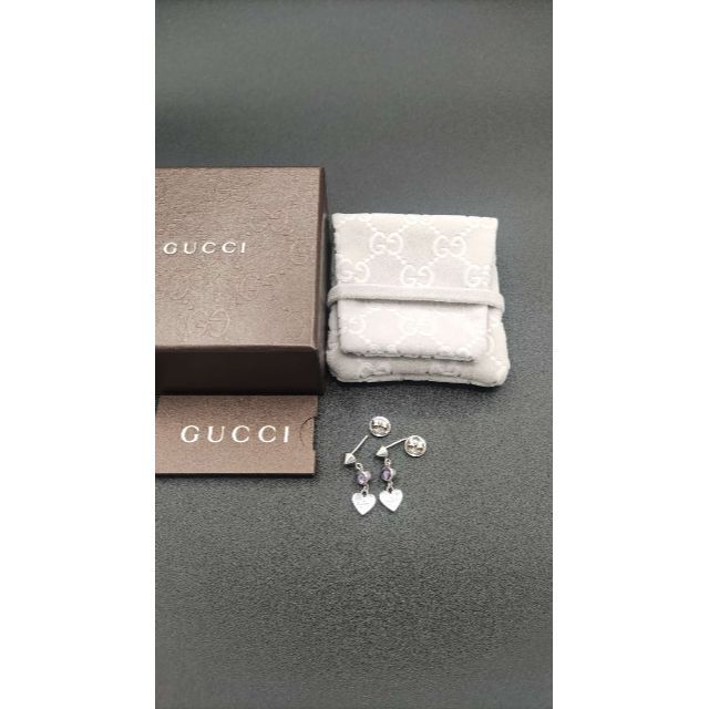 GUCCI - ほぼ新品　GUCCI グッチ 純銀製 ピアス スターリング　ハートピアス